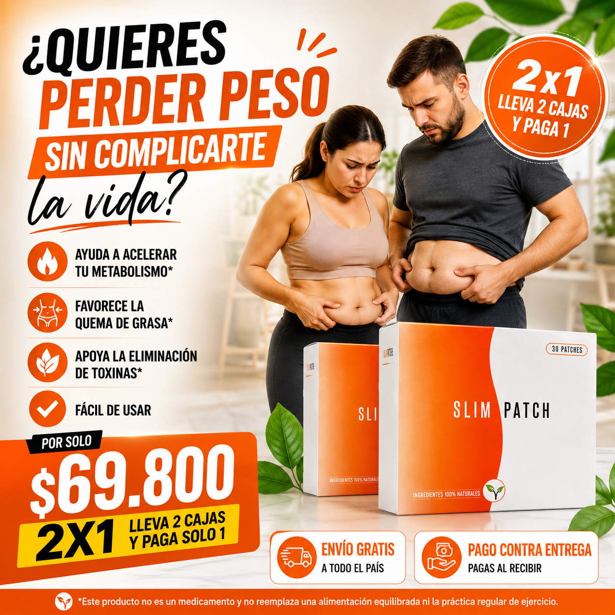 PROMO 2x1 Caja de Slim Patch: 60 Parches Adelgazantes